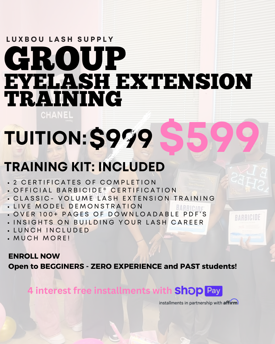 Group Lash Training Masterclass (September 21st)